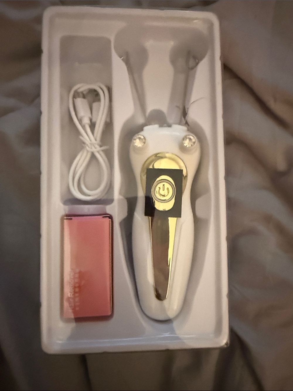 White & Silver Hair remover with USB Charger